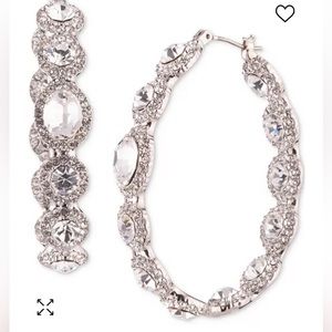 GIVENCHY New
Crystal Medium Hoop Earrings, 1.07"